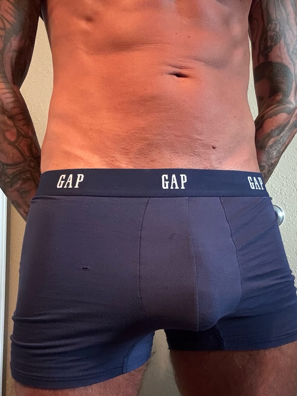 Gap boxer brief unisex shorts size medium stretch navy blue